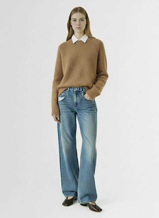 Maison Margiela: Mid rise straight jeans - Blue - women_1 | Luisa Via Roma