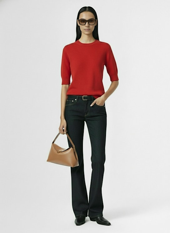 Fabiana Filippi: Cotton blend high rise straight jeans - women_1 | Luisa Via Roma