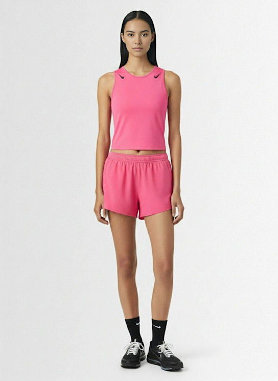 Nike: Aero Swift Dry fit  3" shorts - Hyper Pink/Blac - women_1 | Luisa Via Roma