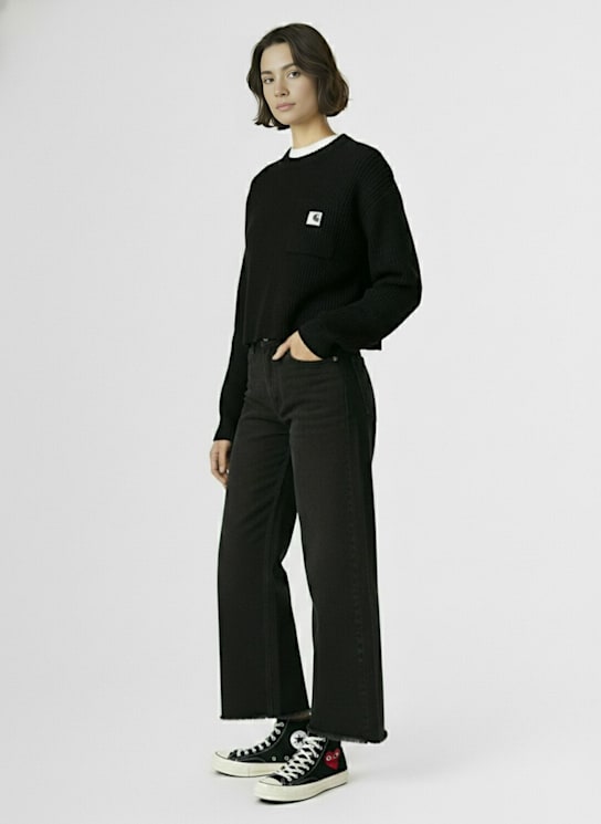 Carhartt WIP: Mira acrylic blend knit crewneck sweater - ブラック - women_1 | Luisa Via Roma