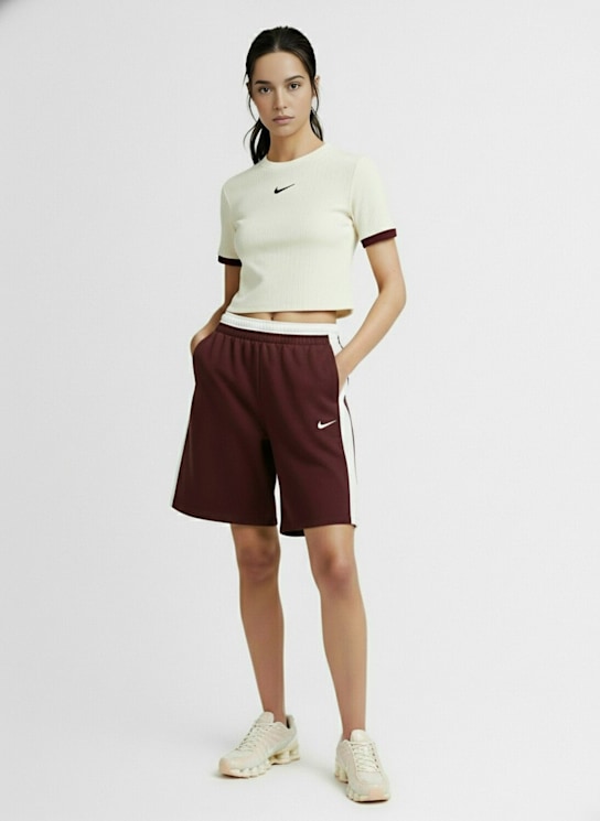 Nike: Top a maniche corte - Sail/Burgundy - women_1 | Luisa Via Roma