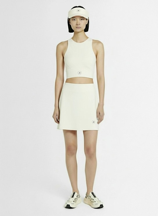 adidas By Stella McCartney: Training crop bra top - Almond Milk - women_1 | Luisa Via Roma