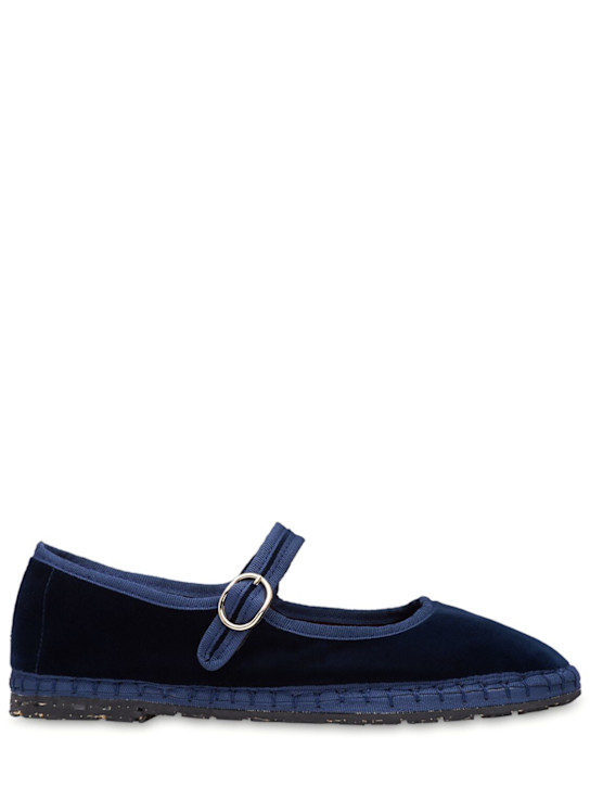 Flabelus: Molly velvet Mary Jane flats - Dunkelblau - women_0 | Luisa Via Roma