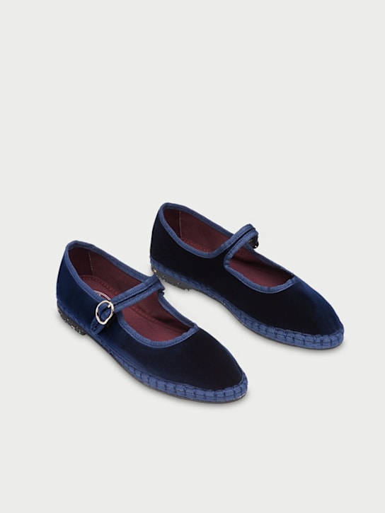 Flabelus: Molly velvet Mary Jane flats - Dunkelblau - women_1 | Luisa Via Roma
