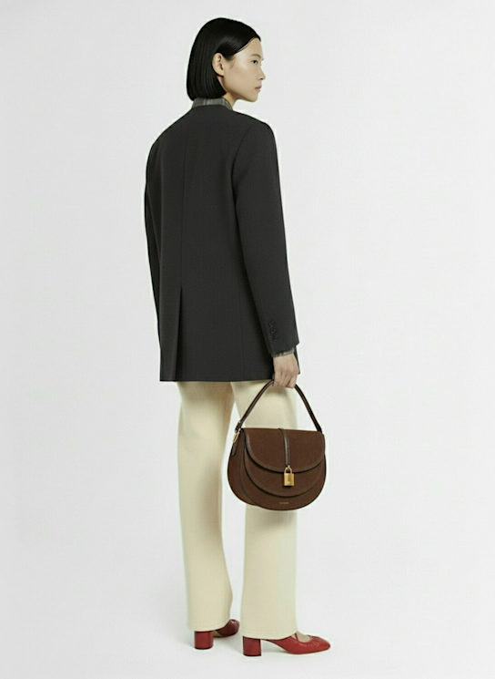 DeMellier: The Siena suede saddle bag - Mocha/Mocha - women_1 | Luisa Via Roma