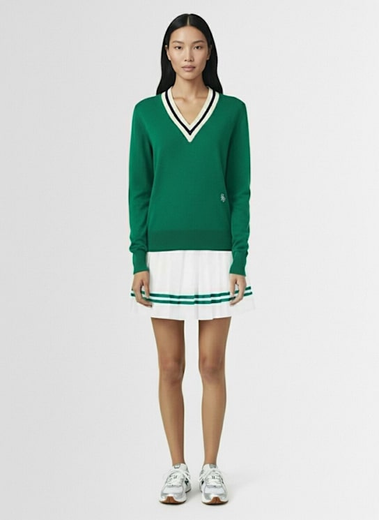 Sporty & Rich: Italic logo pleated skirt - women_1 | Luisa Via Roma