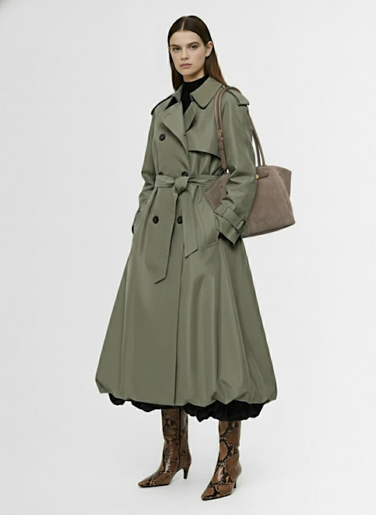 DeMellier: The New York suede tote bag - Deep Olive - women_1 | Luisa Via Roma