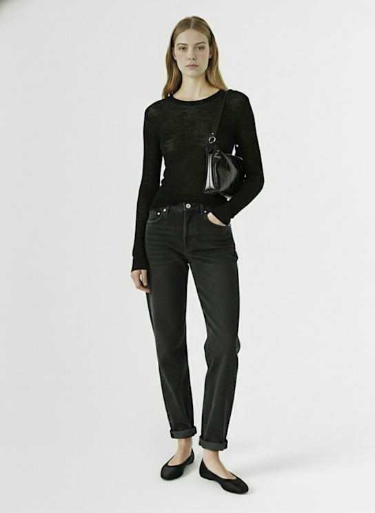 CITIZENS OF HUMANITY: Dahlia mid rise straight denim jeans - Black - women_1 | Luisa Via Roma