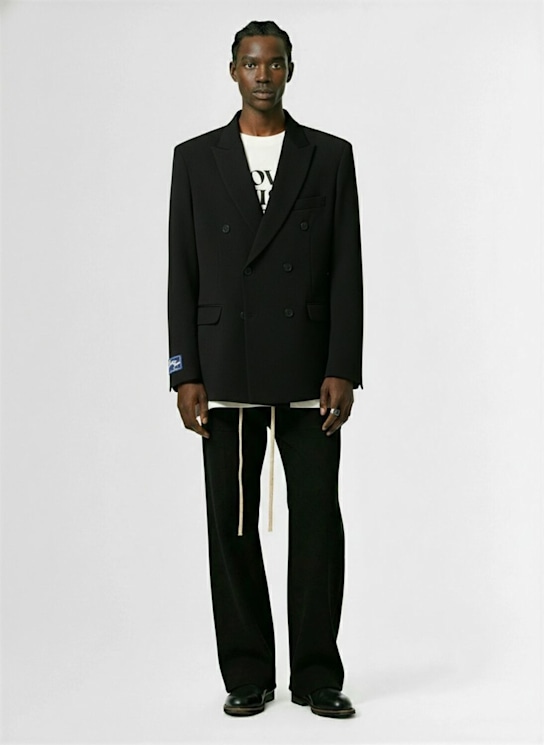 Family First: Double breasted tech blend jacket - Black - men_1 | Luisa Via Roma