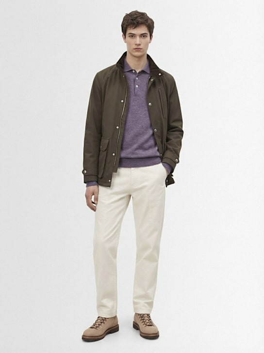 Brunello Cucinelli: Nylon blend 3-pocket jacket - Brown - men_1 | Luisa Via Roma