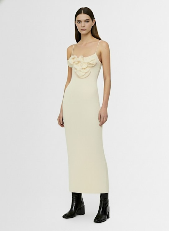 Magda Butrym: Lyocell blend midi dress - Cream - women_1 | Luisa Via Roma