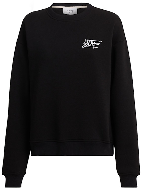 SOTF: Tag crewneck sweatshirt - ブラック - women_0 | Luisa Via Roma
