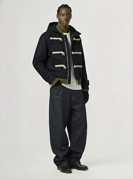 Sacai: Wide denim jeans - Indigo - men_1 | Luisa Via Roma