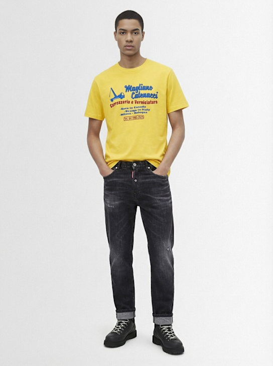 Dsquared2: T-Shirt aus Baumwolle im Cool Fit „Magliano“ - Gelb - men_1 | Luisa Via Roma