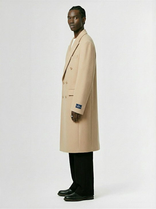 Family First: Double breasted wool blend coat - Beige - men_1 | Luisa Via Roma