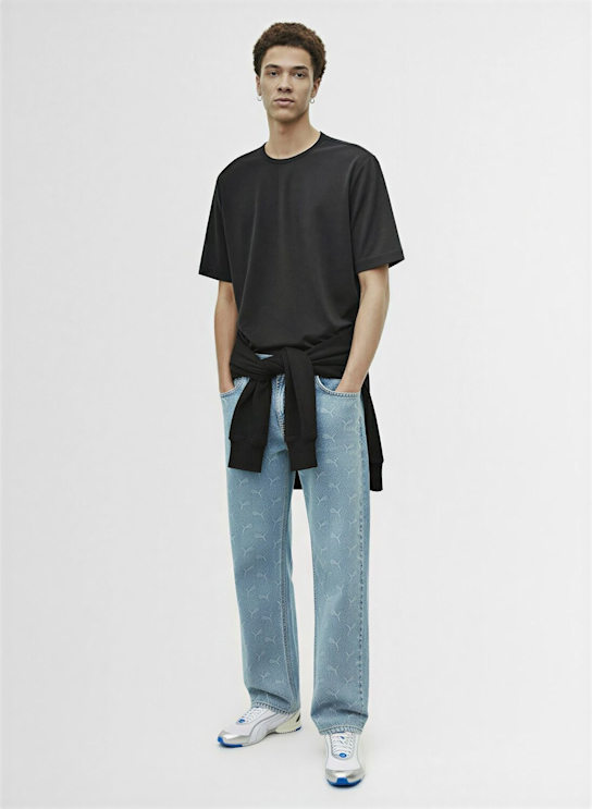 PUMA: A$AP Rocky laser monogram denim jeans - men_1 | Luisa Via Roma