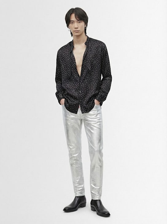 Dsquared2: Skater silver denim jeans - Silver - men_1 | Luisa Via Roma