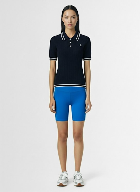 Sporty & Rich: SRC Mini cable knit polo - women_1 | Luisa Via Roma