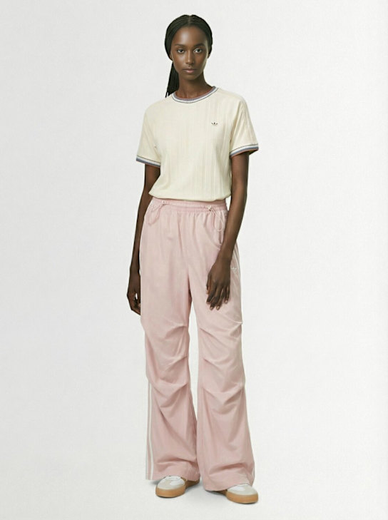 adidas Originals: Teamgeist ruffled track pants - New Rose - women_1 | Luisa Via Roma