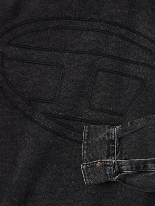 Diesel Kids: Cotton denim shirt - Black - kids-boys_1 | Luisa Via Roma