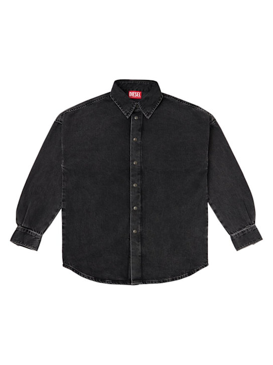 Diesel Kids: Cotton denim shirt - Black - kids-boys_0 | Luisa Via Roma