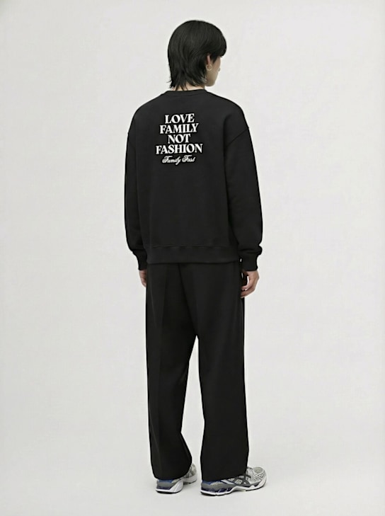 Family First: Logo cotton crewneck sweatshirt - men_1 | Luisa Via Roma