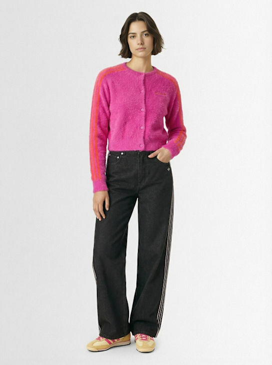 adidas Originals: Fluffy tech knit cardigan - Sel Fucshia - women_1 | Luisa Via Roma