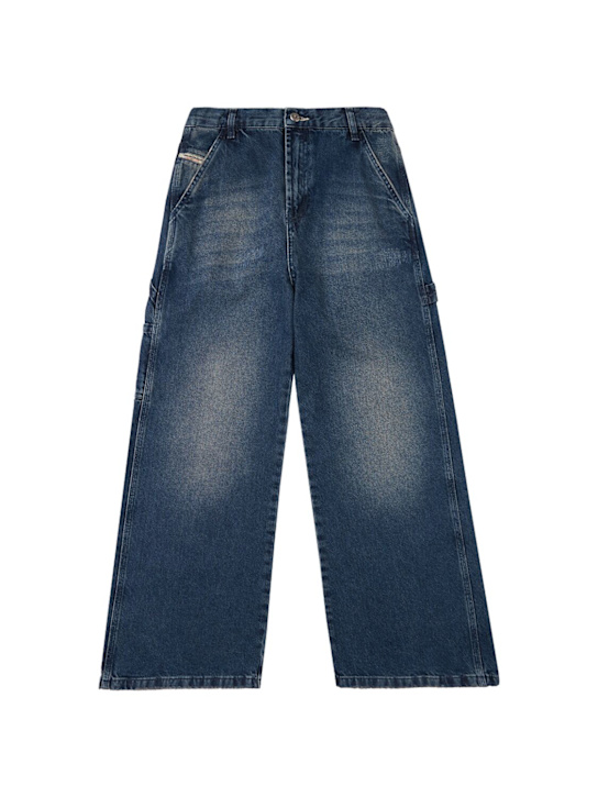Diesel Kids: Washed denim straight jeans - Blau - kids-girls_0 | Luisa Via Roma