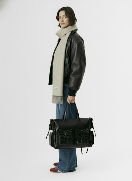 Acne Studios: Multipocket leather tote bag - Black - women_1 | Luisa Via Roma