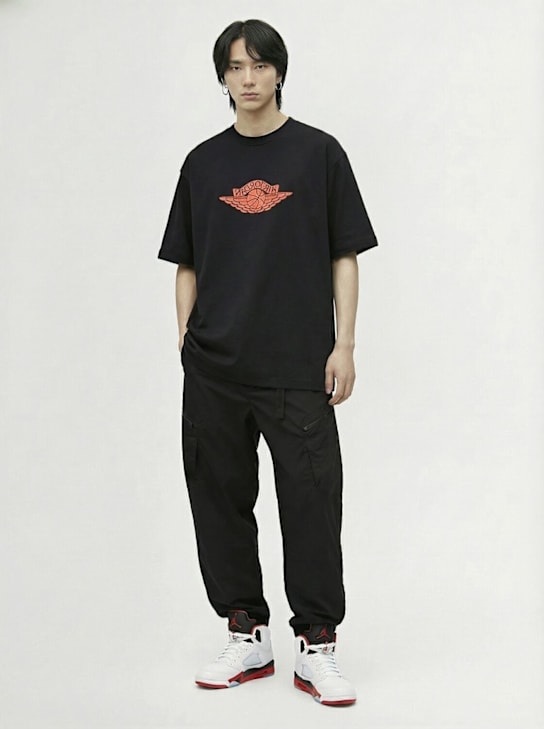 Jordan: Rare Air short sleeve t-shirt - Black/Chile Red - men_1 | Luisa Via Roma