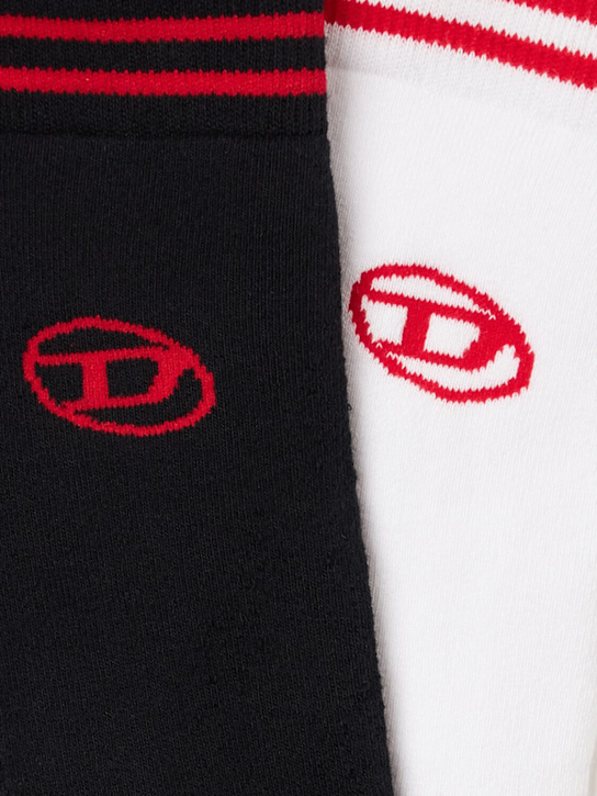 Diesel Kids: 2-pack of cotton blend socks - Schwarz/Weiß - kids-boys_1 | Luisa Via Roma