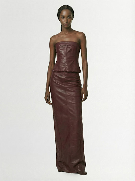 Rick Owens DRKSHDW: Lido denim long skirt - women_1 | Luisa Via Roma