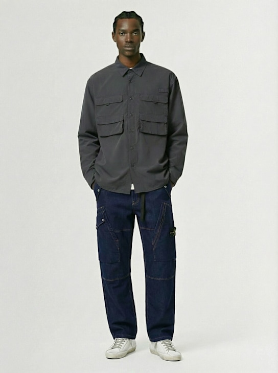 Stone Island: DENIM RESEARCH Cotton blend pants - Indigo - men_1 | Luisa Via Roma