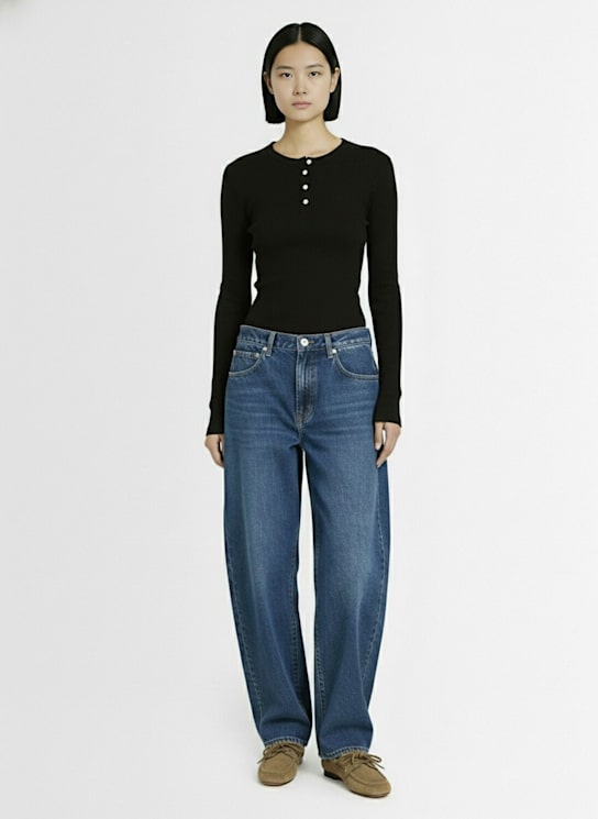 Flore Flore: Jess organic cotton rib l/s t-shirt - women_1 | Luisa Via Roma