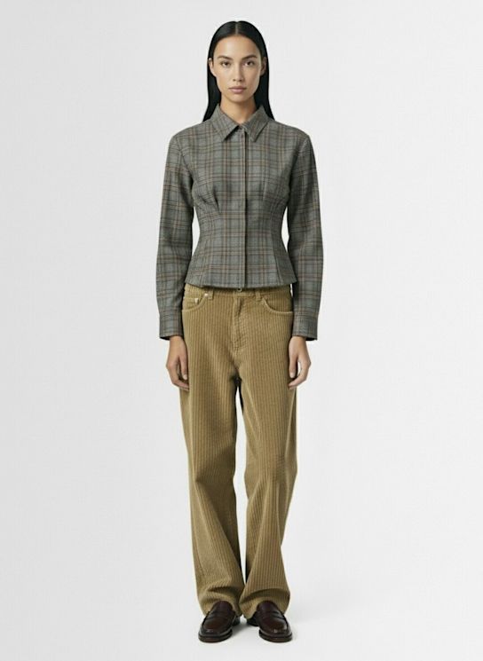 Our Legacy: Envelop fitted waist check shirt - women_1 | Luisa Via Roma