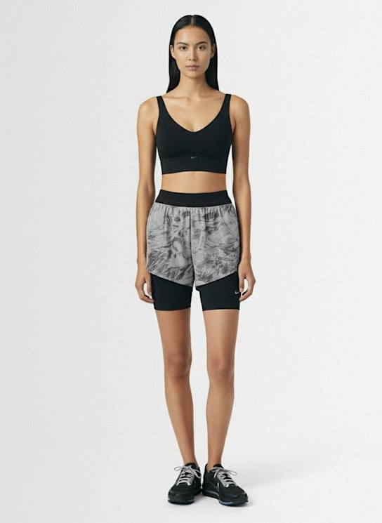 Nike: Swift reflective running shorts - Thunder Grey/Dk - women_1 | Luisa Via Roma