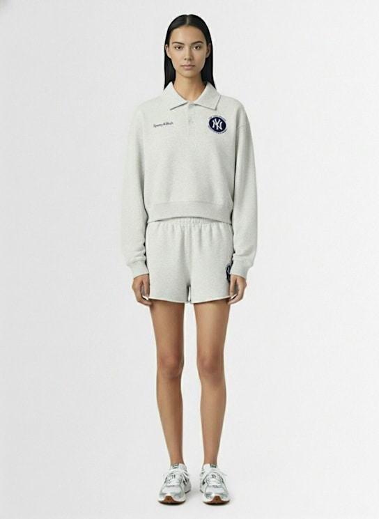 Sporty & Rich: World Series Disco shorts - Heather Gray - women_1 | Luisa Via Roma