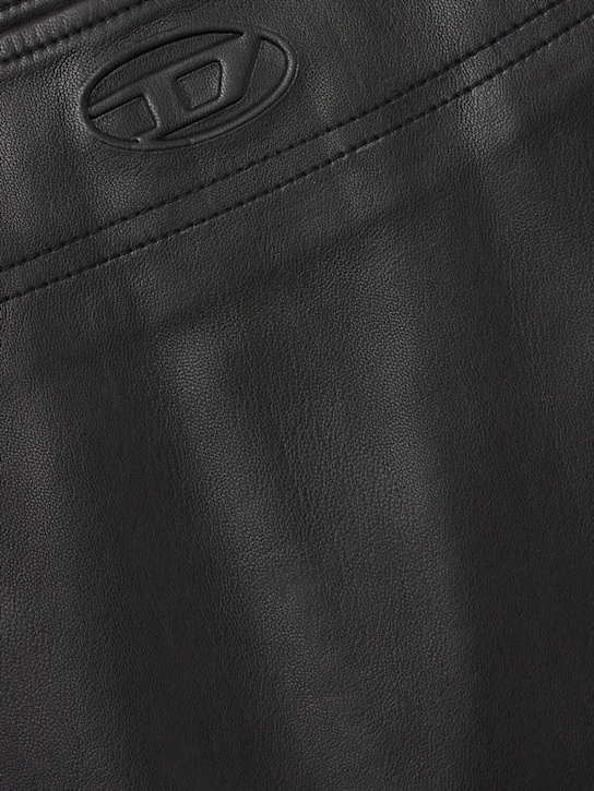 Diesel Kids: Coated fabric mini skirt - Black - kids-girls_1 | Luisa Via Roma