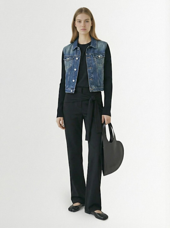 Coperni: Crepe & jersey wrap pants - women_1 | Luisa Via Roma