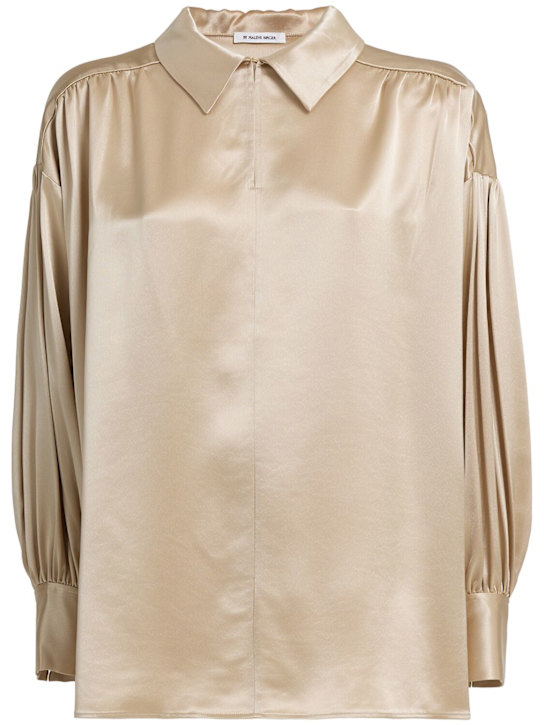 By Malene Birger: Leonora satin shirt - Beige - women_0 | Luisa Via Roma