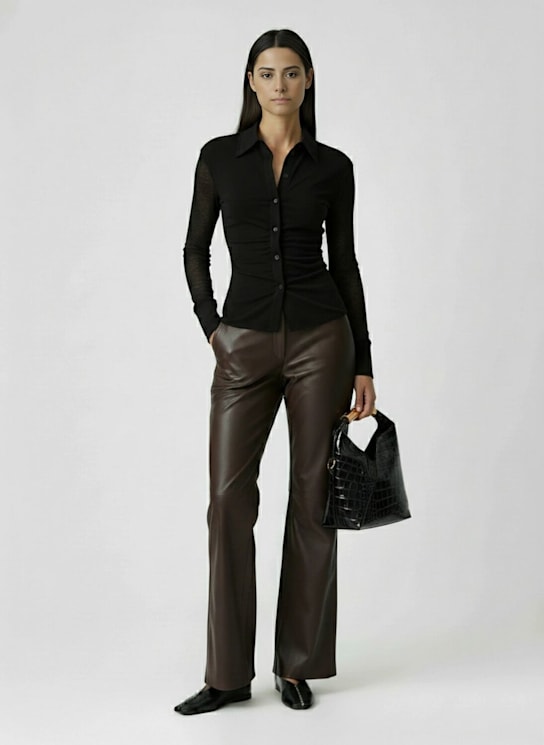Nanushka: Seldes straight leather pants - women_1 | Luisa Via Roma