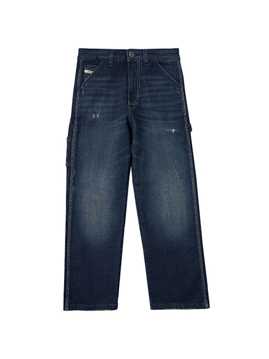 Diesel Kids: Cotton blend pants - Blu - kids-boys_0 | Luisa Via Roma