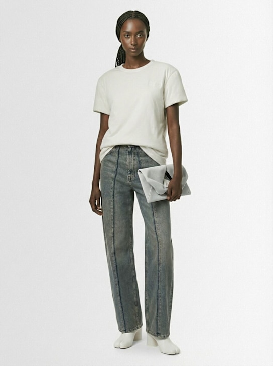 MM6 Maison Margiela: Cotton jersey puffer t-shirt - White - women_1 | Luisa Via Roma