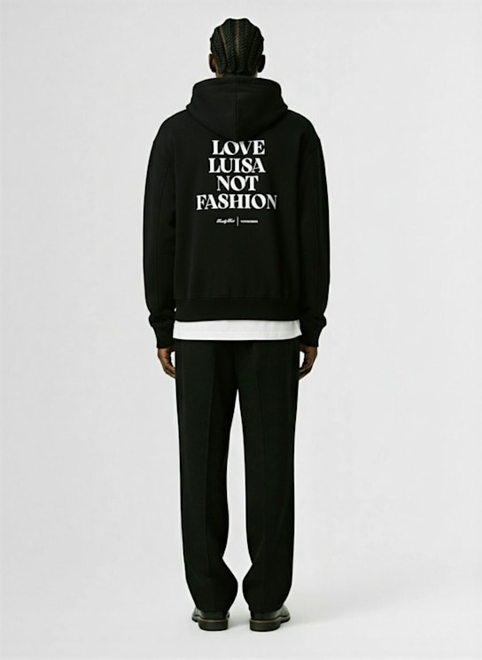 Family First: LVR Exclusive zip-up cotton hoodie - Black - men_1 | Luisa Via Roma