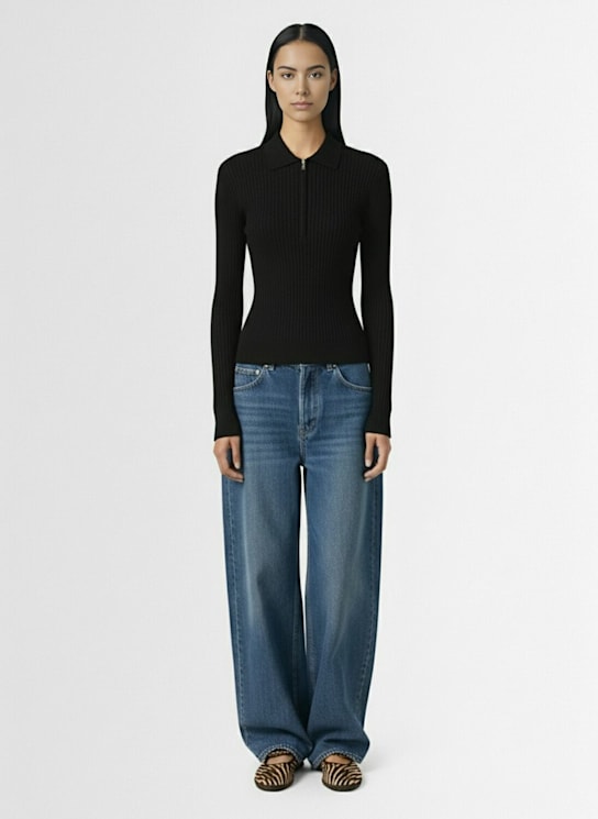 Nili Lotan: Tribeca high rise wide leg jeans - Blue - women_1 | Luisa Via Roma