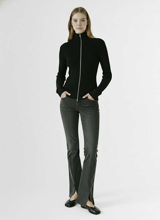 Maison Margiela: Zipped wool cardigan - women_1 | Luisa Via Roma