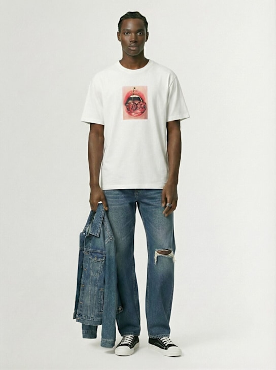 Fiorucci: Cherry Mouth printed cotton t-shirt - White - men_1 | Luisa Via Roma