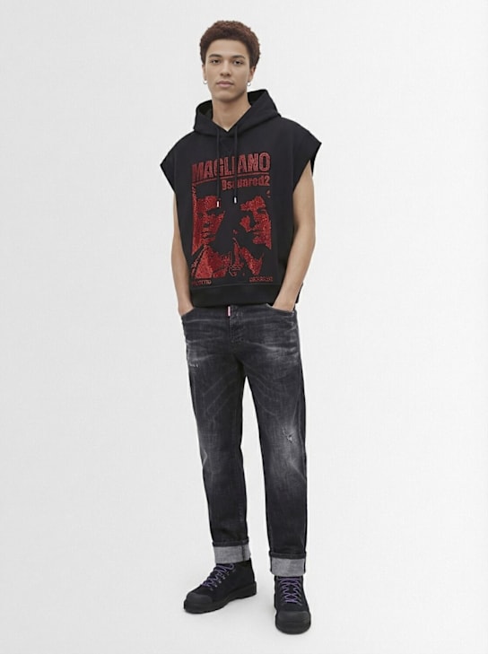Dsquared2: Sweat à capuche en coton Magliano - men_1 | Luisa Via Roma