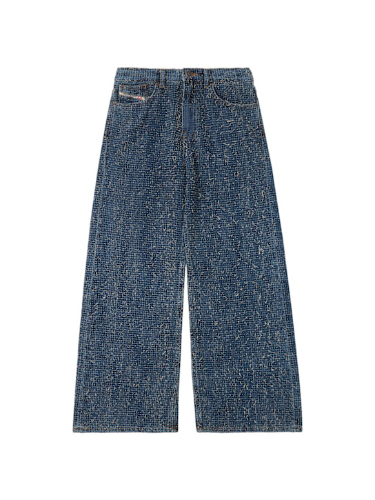 Diesel Kids: Distressed denim wide-leg jeans - kids-girls_0 | Luisa Via Roma