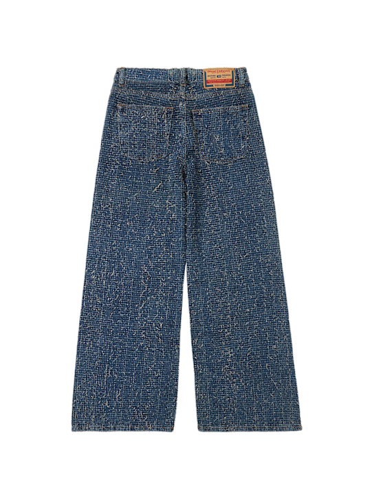 Diesel Kids: Distressed denim wide-leg jeans - kids-girls_1 | Luisa Via Roma